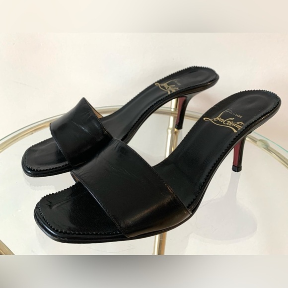 Christian Louboutin Shoes - CHRISTIAN LOUBOUTIN Authentic 90s Vintage  Classic Open Toe Mule Heels